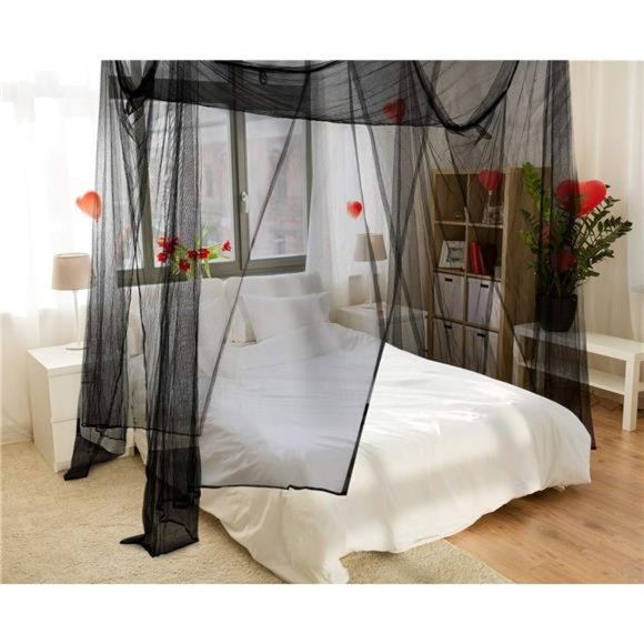 4 Corner Post Mosquito Net Canopy Bed Curtains Large Mosquito Netting Bedroom - Picture 5 of 8
